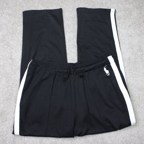 Polo Ralph Lauren Sweatpants Mens XL Black/White Zip Ankle Joggers 32" inseam - Picture 1 of 13